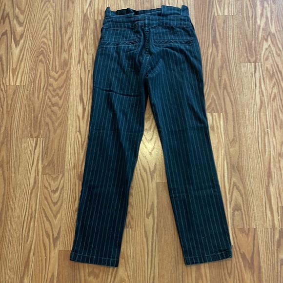 Free People Montella Black Pinstripe High Waisted Cropped Pants Size 2 - Picture 5 of 15